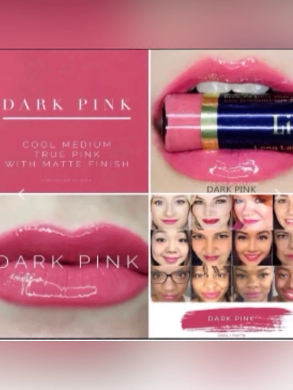 LipSense Dark Pink Matte Lipstick - Cool Medium True Pink